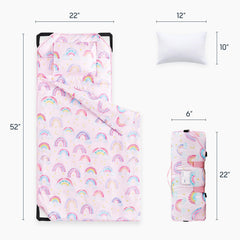 Wake In Cloud nap mat 52x22 inch layout showing all-in-one comfort