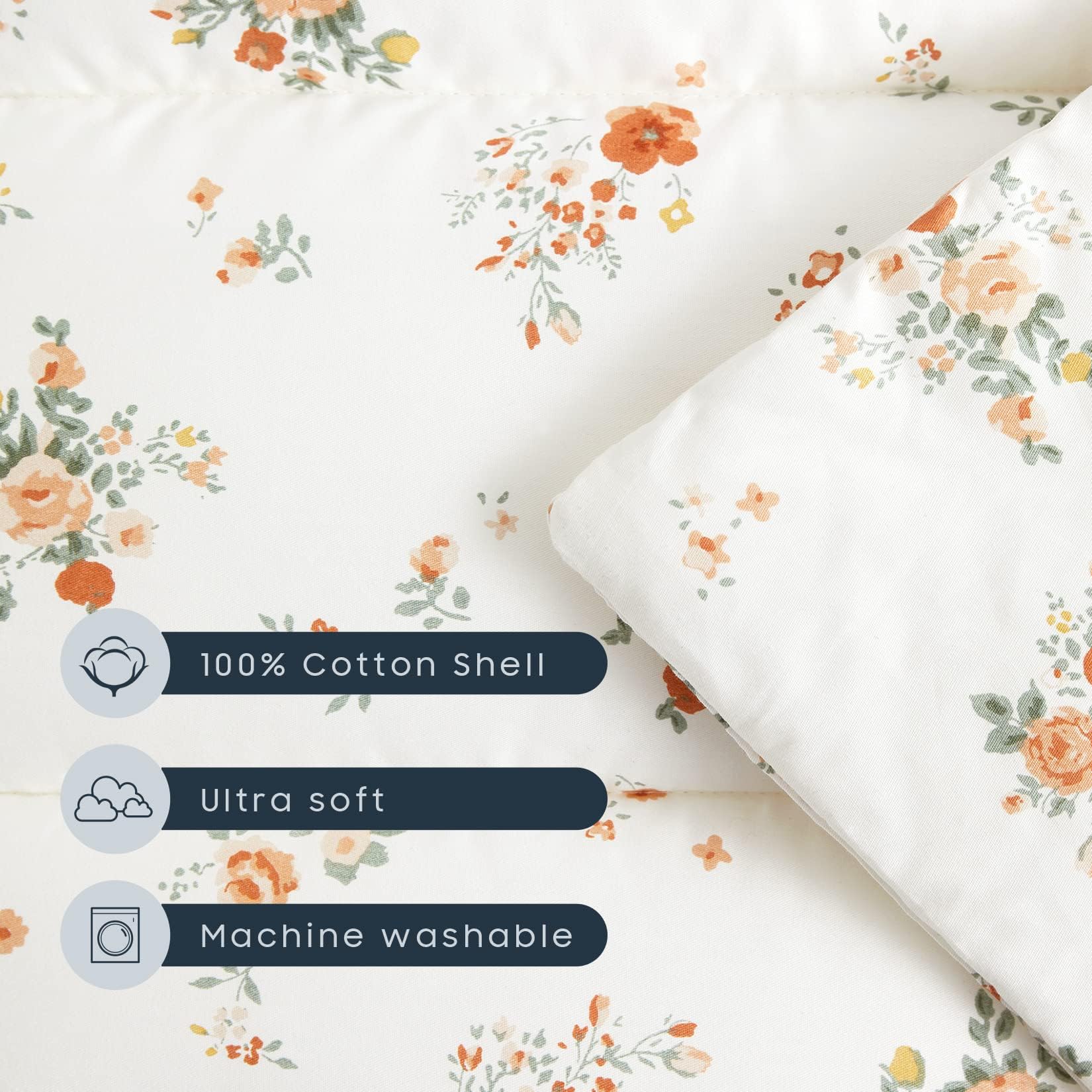 Wake In Cloud beige orange floral nap mat perfect for kindergarten settings.