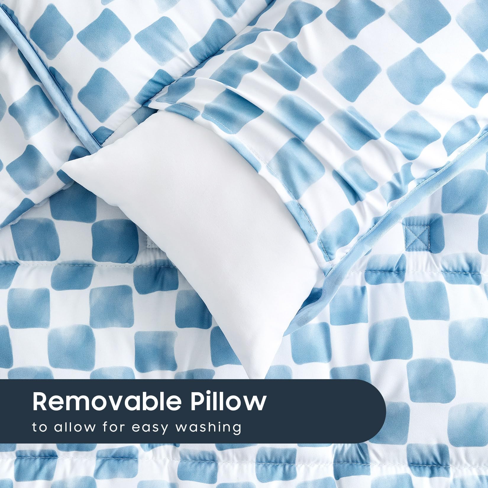 Wake In Cloud blue white gingham nap mat ready for classroom rest