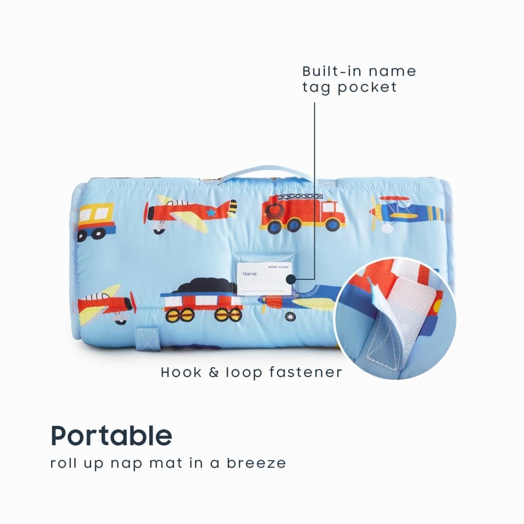 Wake In Cloud nap mat with minky blanket detail adds plush comfort.