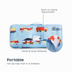 Wake In Cloud nap mat with minky blanket detail adds plush comfort.