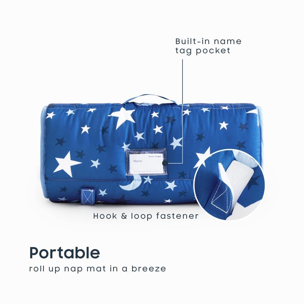 Wake In Cloud nap mat minky blanket detail adds cozy warmth.