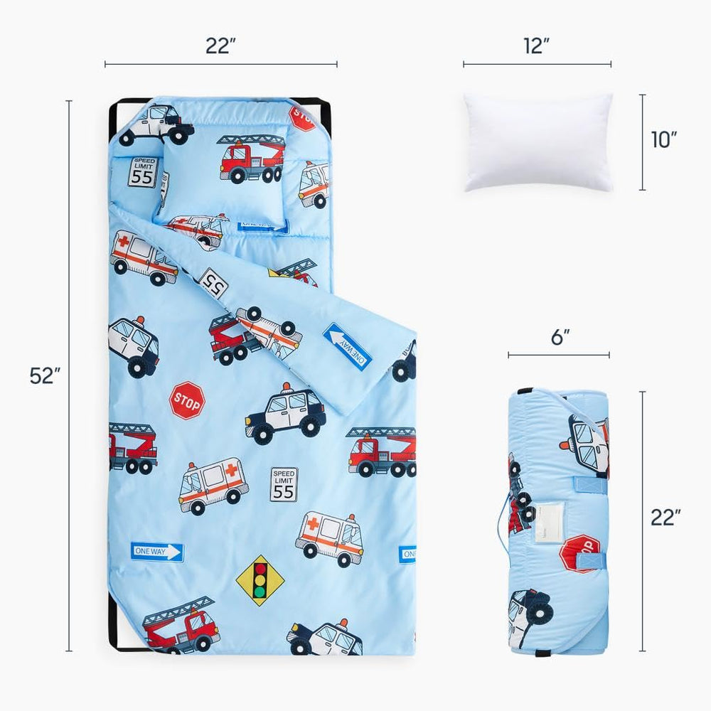 Wake In Cloud nap mat open view shows 52 by 22 inches of sleeping surface