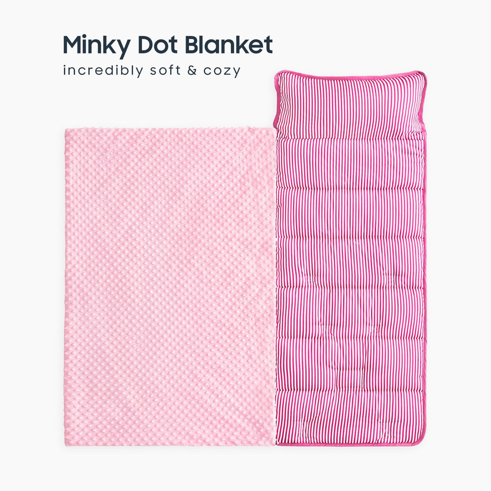 Wake In Cloud nap mat with pillow and minky blanket for cozy naps.