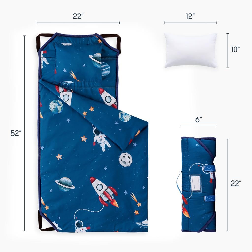 Wake In Cloud nap mat with detachable pillow offers quick cleaning and bedtime comfort.