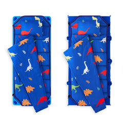 Wake In Cloud nap mat pillow on dinosaur blue detachable for easy cleaning.