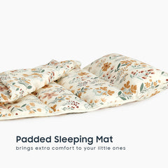 Wake In Cloud nap mat with removable pillow for adjustable comfort.