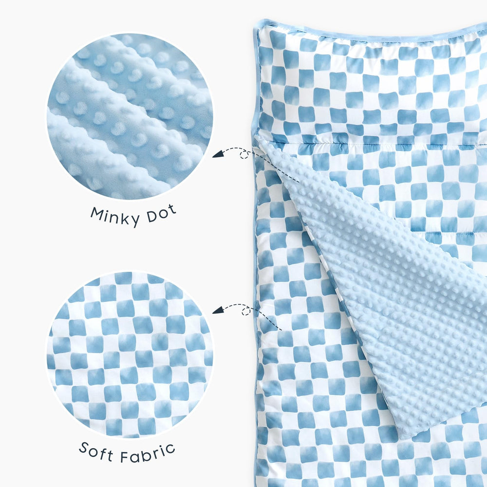Wake In Cloud nap mat with integrated carry system for simple preschool routines