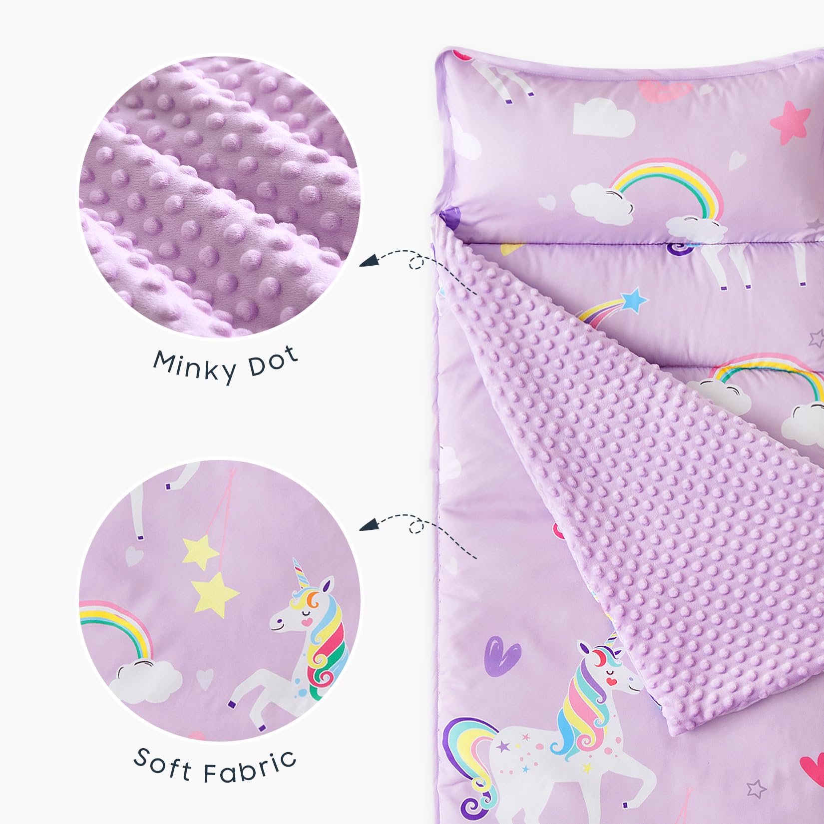 Wake In Cloud nap mat pillow is removable for easy washing