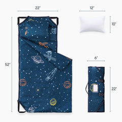 Wake In Cloud nap mat rolled with hook-and-loop for easy portability