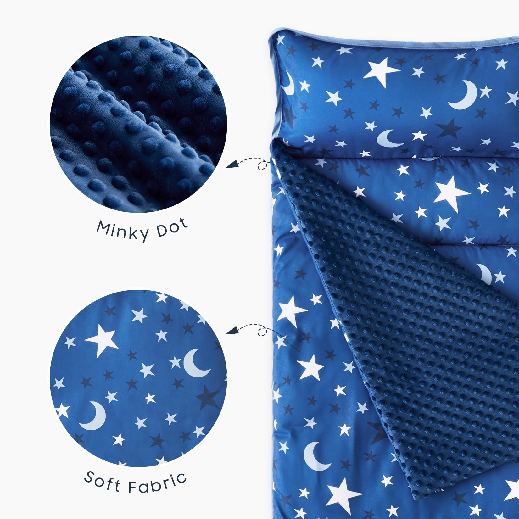 Wake In Cloud nap mat roll-fastener and carry handle for portability.
