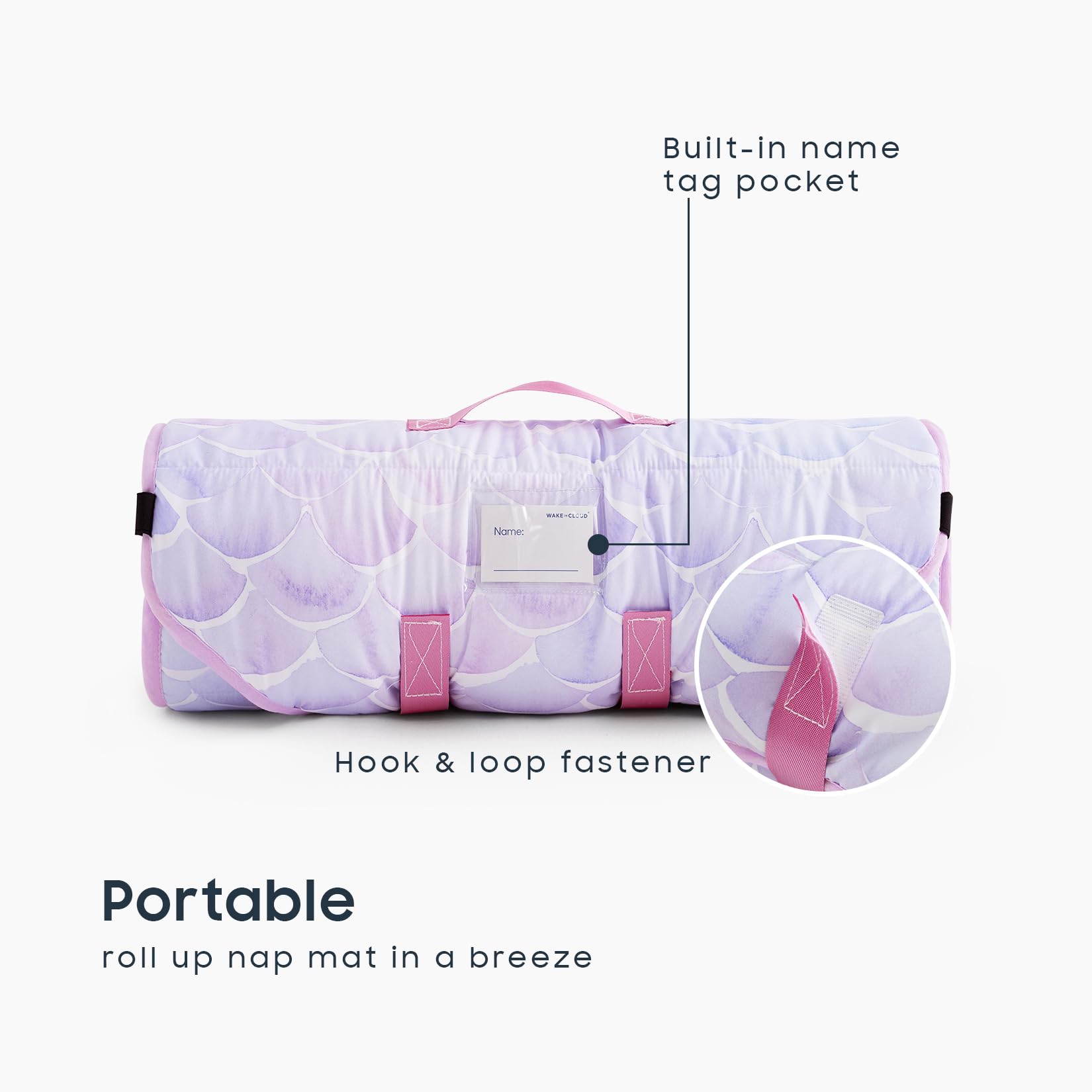 Wake In Cloud nap mat roll-up with handle for easy transport