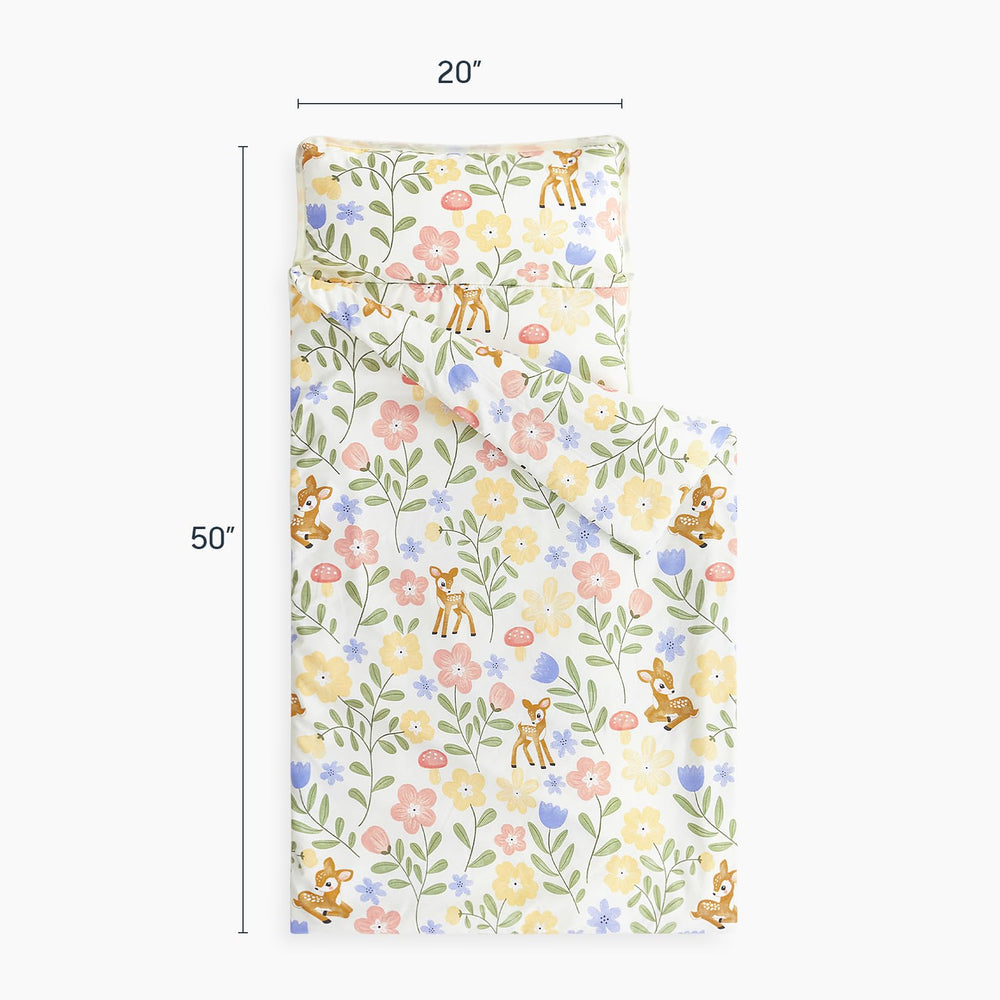 Wake In Cloud nap mat rolled up with handle for easy transport