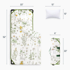 Wake In Cloud nap mat rolled with handle showing portability