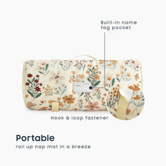Wake In Cloud nap mat rollup with handle for convenient daycare transport.