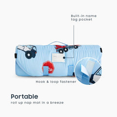 Wake In Cloud nap mat vehicle design close-up highlights rescue cars for imaginative rest