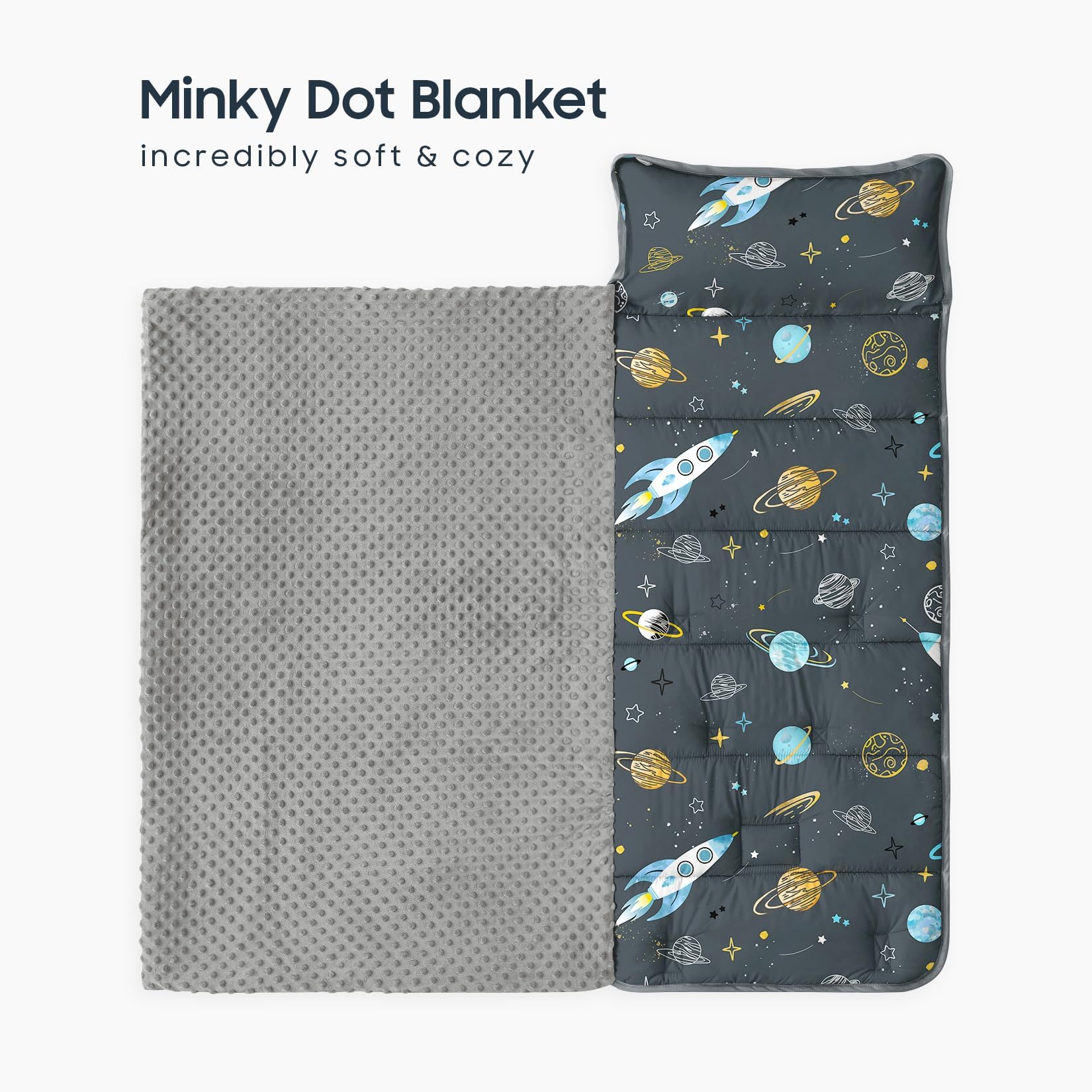 Wake In Cloud nap mat with removable pillow for flexible comfort during nap time