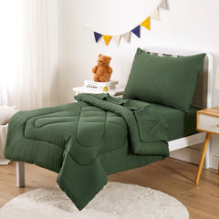 Wake In Cloud olive-green flat sheet lies flat with breathable, smooth surface
