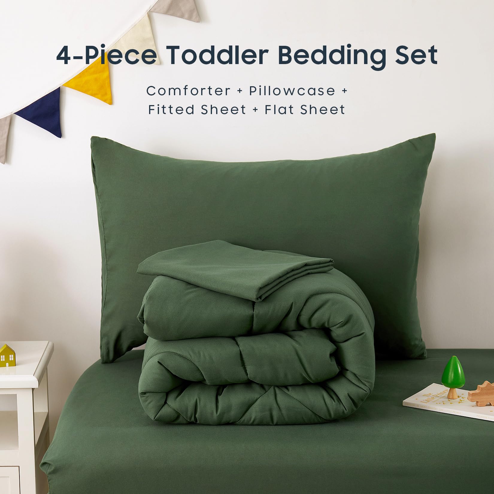 Wake In Cloud olive-green comforter stitching keeps fill in place