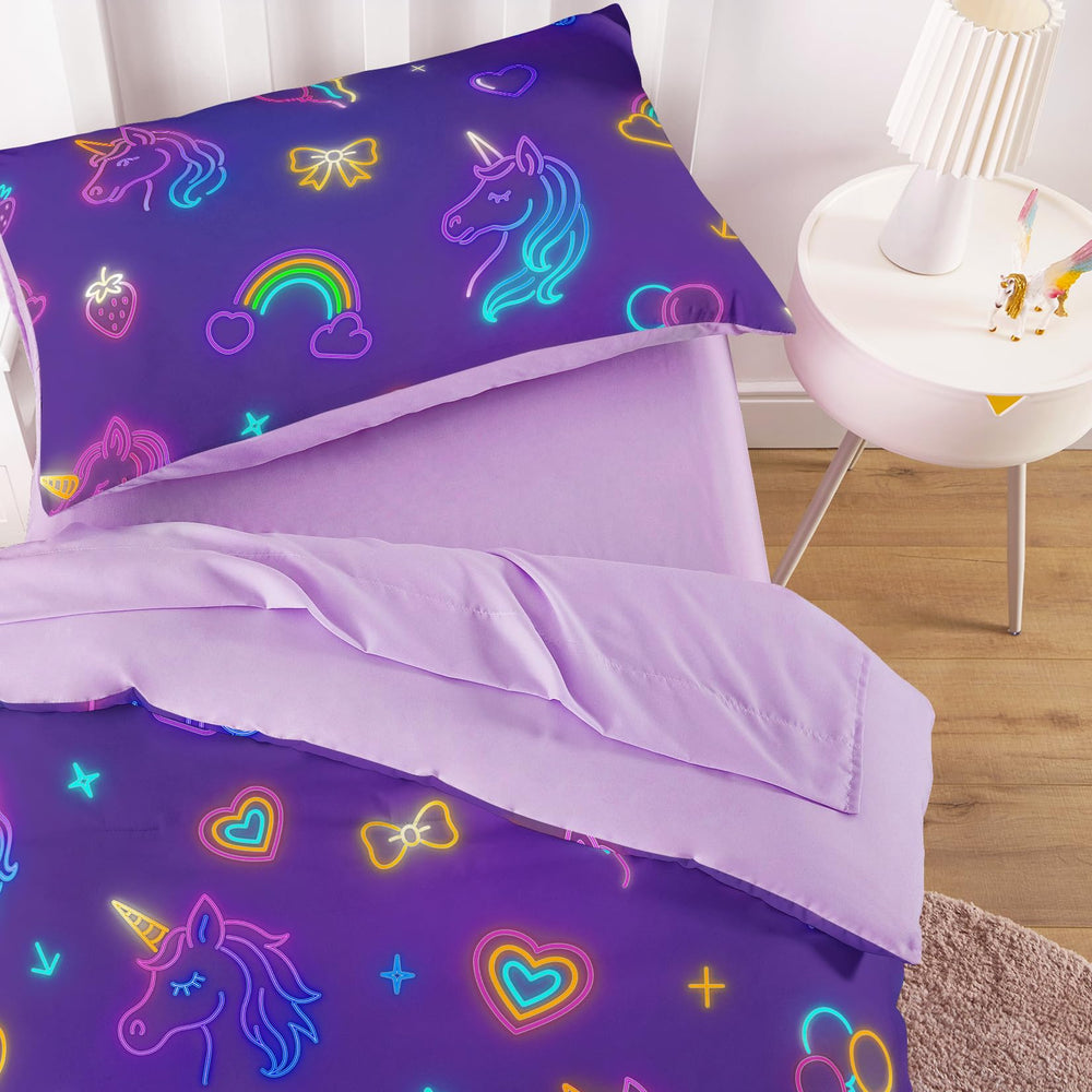 Wake In Cloud pillowcase neon bows adds cute accents for a cozy bedtime routine.