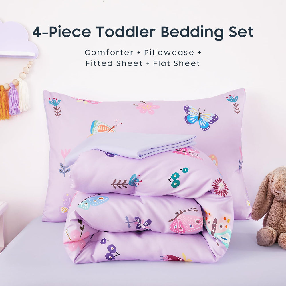 Wake In Cloud purple butterfly bedroom ambience promotes cheerful kid-friendly space
