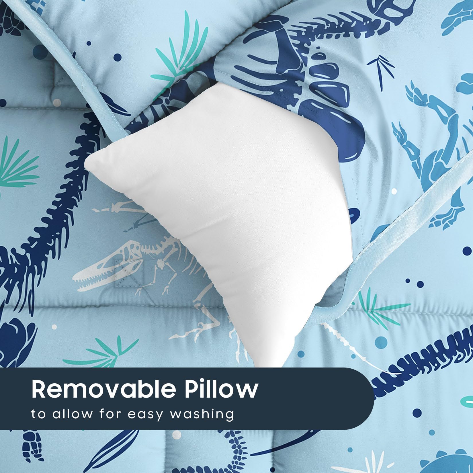 Wake In Cloud removable pillow 21x10 provides adjustable comfort.