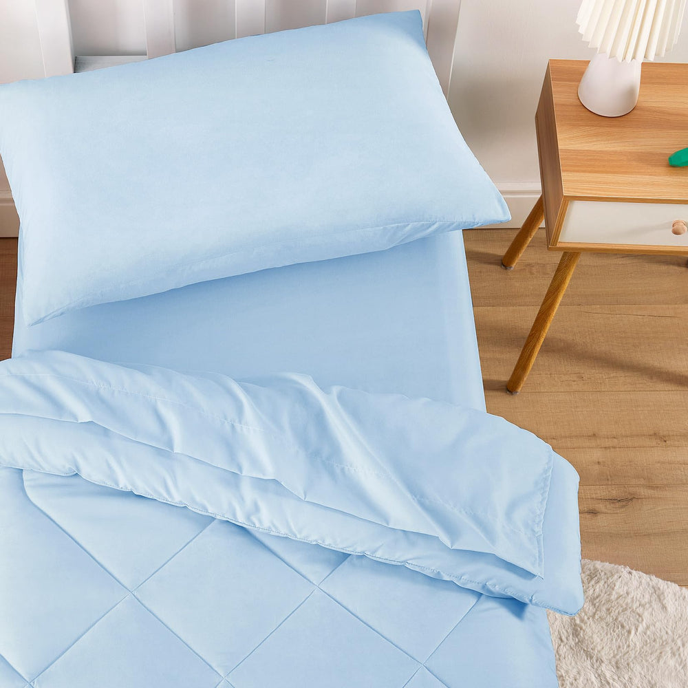 Wake In Cloud toddler bedding flat sheet for breathable, calm nights.