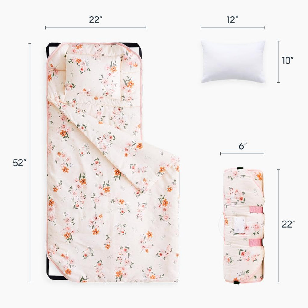 Wake In Cloud nap mat open showing 52 by 22 inches sleep surface.