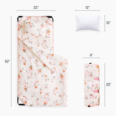 Wake In Cloud nap mat open showing 52 by 22 inches sleep surface.