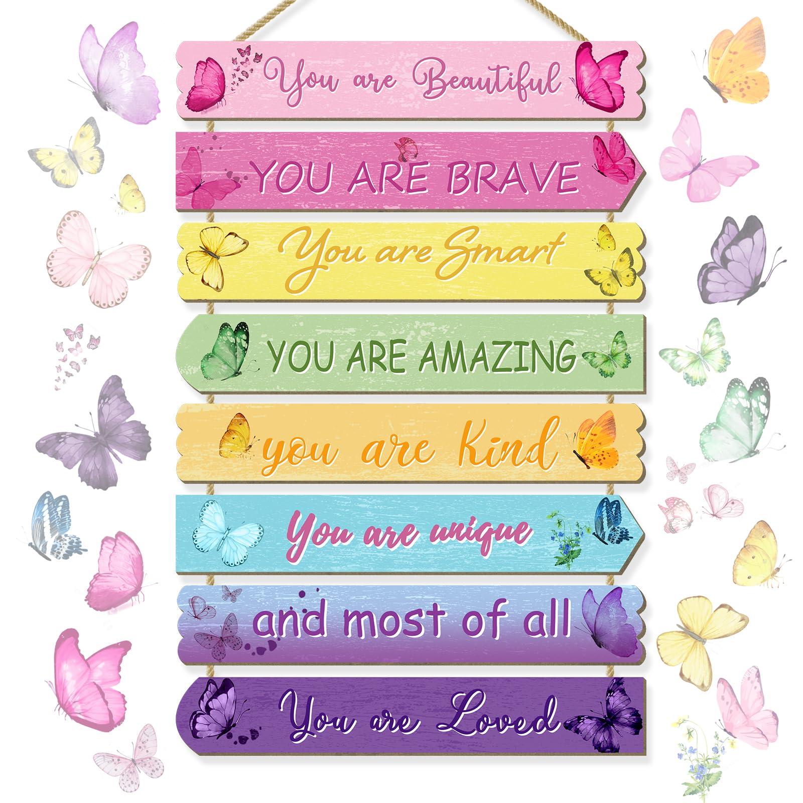 WAKOSAN Butterfly wall plaque set 1 featuring uplifting patterns for kids rooms.