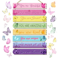 WAKOSAN Butterfly wall plaque set 1 featuring uplifting patterns for kids rooms.