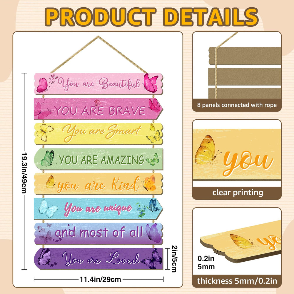WAKOSAN Butterfly wall plaque set 2 shows colorful butterflies to brighten play spaces.
