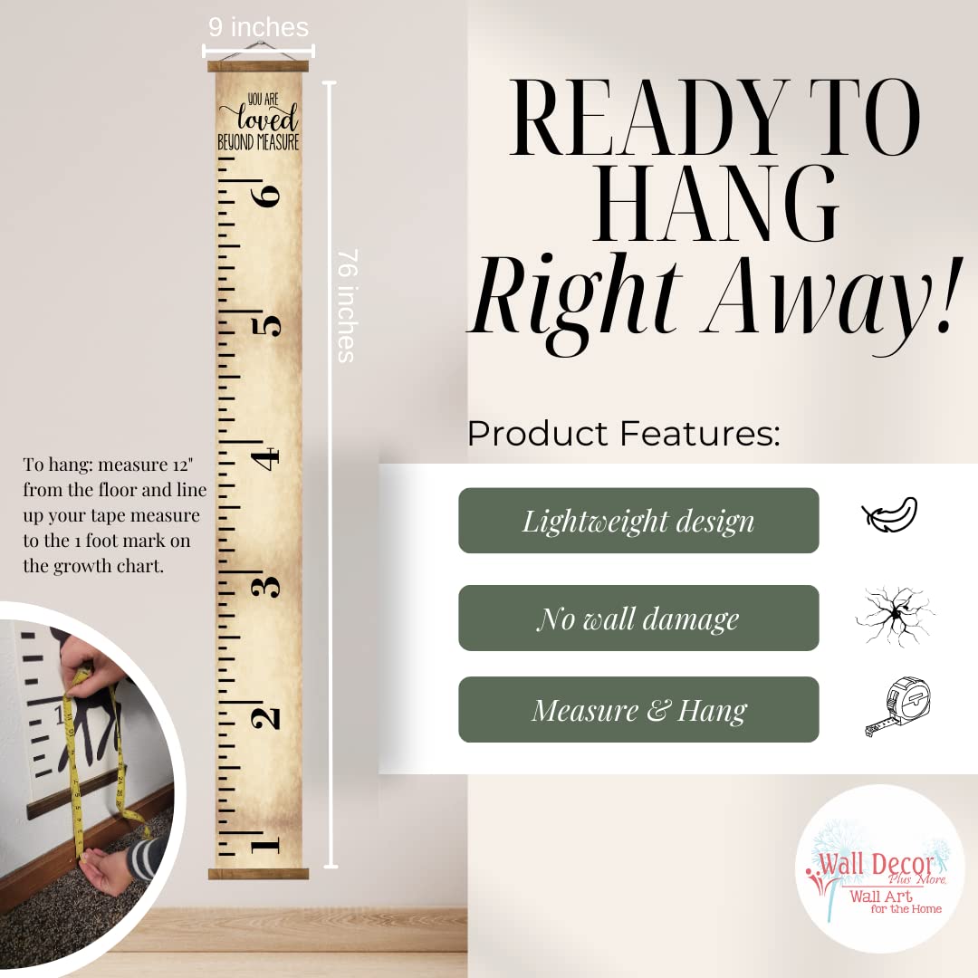 Wall Decor Plus More growth chart family measurement scene emphasizes write-on notes on chart