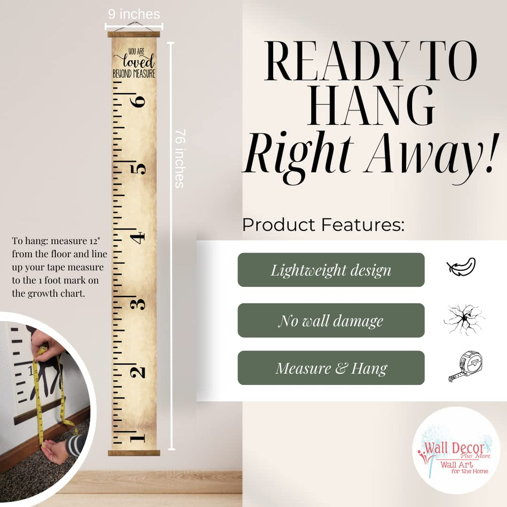 Wall Decor Plus More growth chart family measurement scene emphasizes write-on notes on chart
