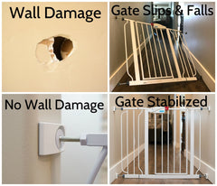 Wall Nanny compact design fits most gates without bulk.