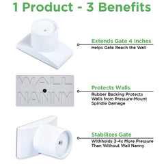 Wall Nanny Extender wall-protection-closeup shows soft rubber backing guarding walls.