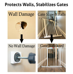 Wall Nanny Mini attached to a gate demonstrates stay-put stability.