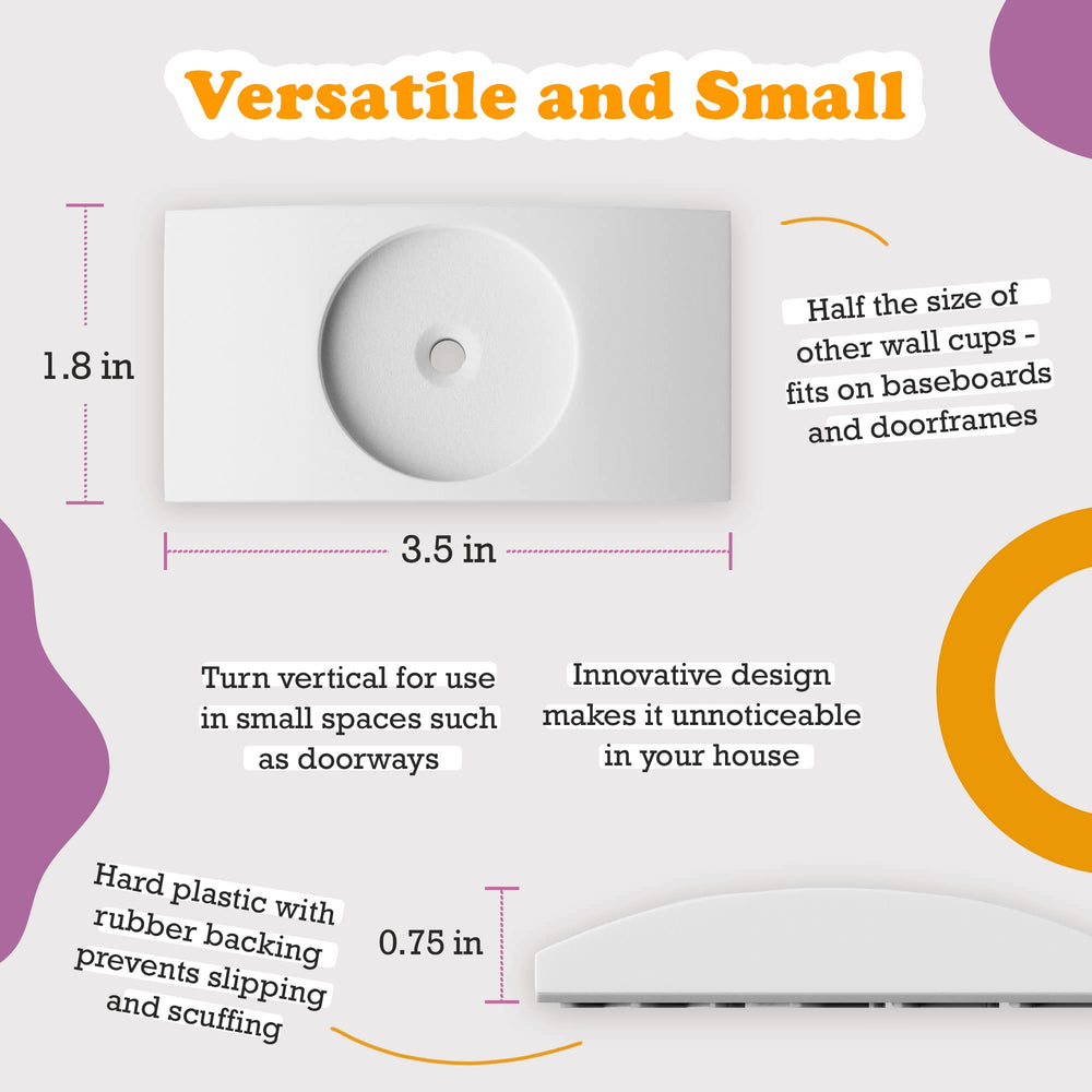 Wall Nanny scratch-free walls feature conveys wall-safe padding protection.