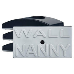 Wall Nanny wall-protector with soft rubber back guards trim while securing gate alignment.
