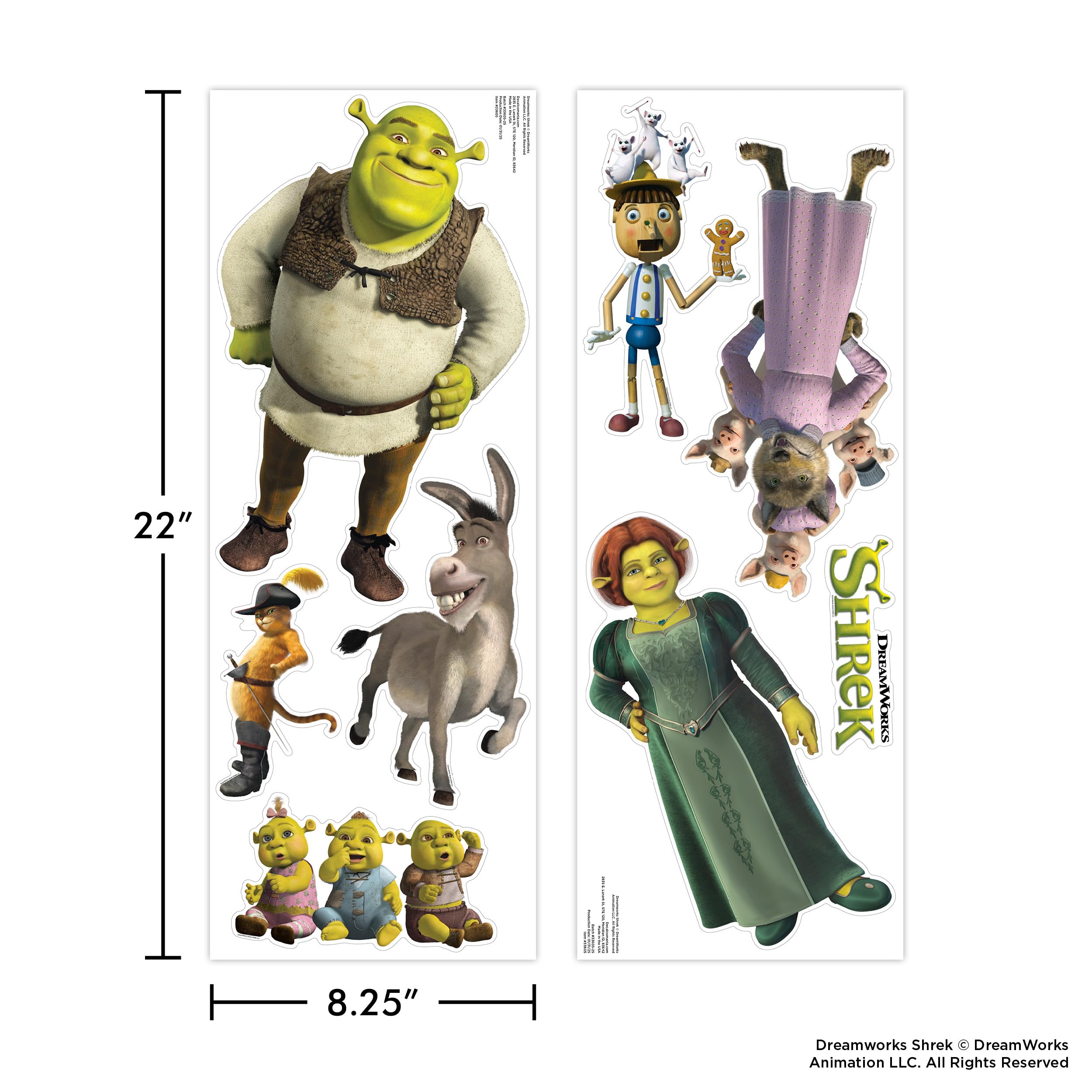Wall Palz DreamWorks Shrek Pinocchio decal, whimsical decor that sparks imagination.
