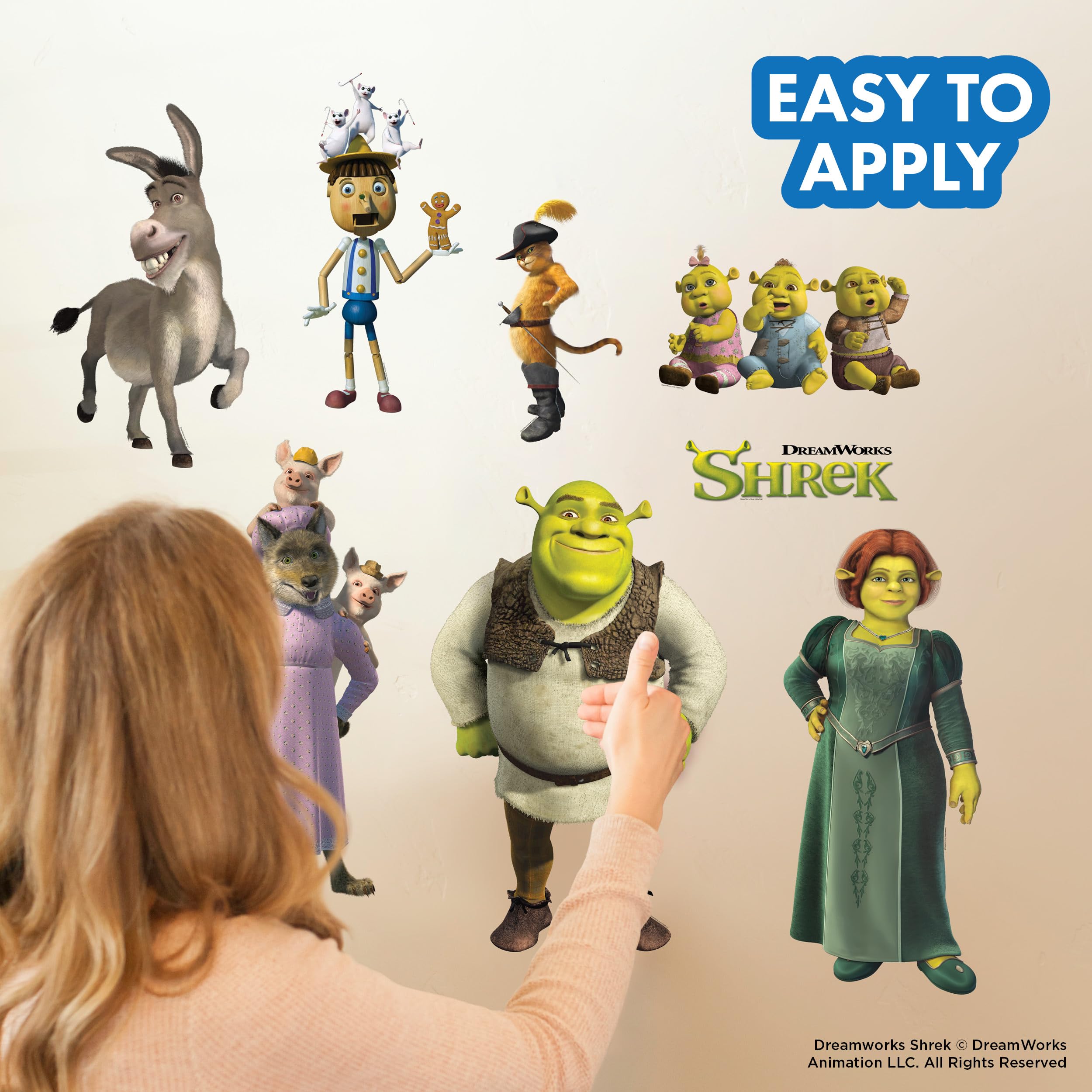 Wall Palz DreamWorks Shrek logo decal, bold wall art for movie-themed rooms.