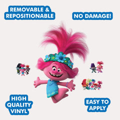 Wall Palz Trolls Poppy 3D interaction decal activates Trolls AR scene.