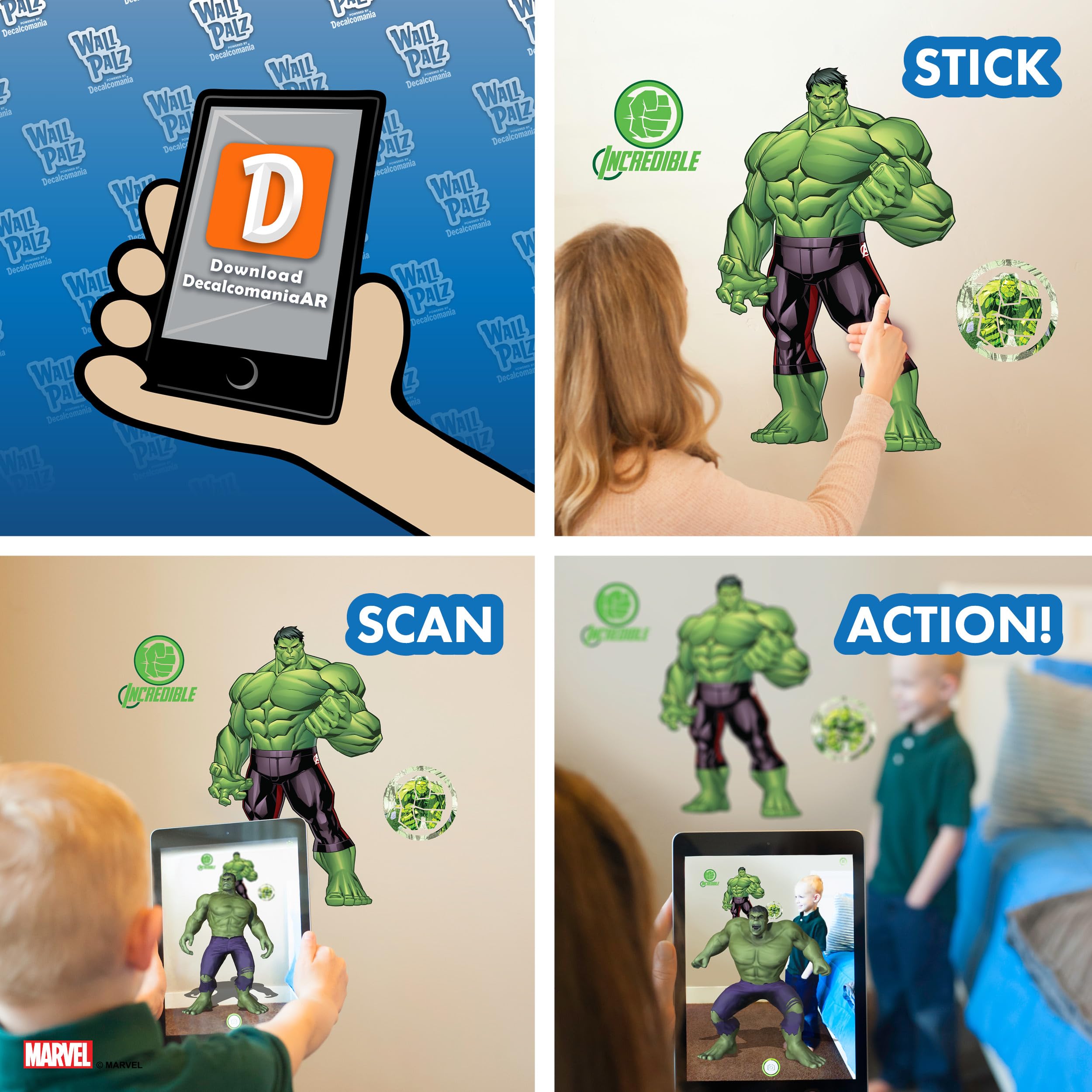 Wall Palz Hulk large wall decal showcases vivid colors and durable finish.