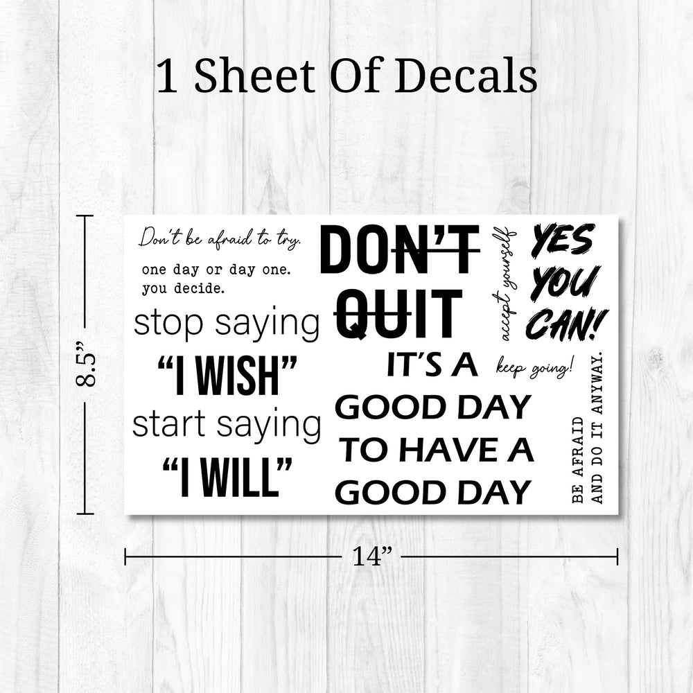 WALL PALZ inspirational mirror decals easy to apply to walls, mirrors, furniture