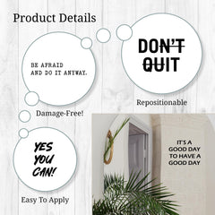 WALL PALZ inspirational mirror decals Be Afraid and Do It Anyway adds bold motivation to bathrooms and bedrooms