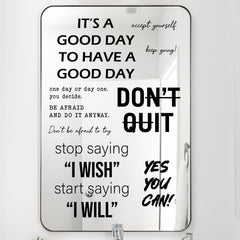 WALL PALZ inspirational mirror decals Dont Quit quote boosts daily motivation in any room