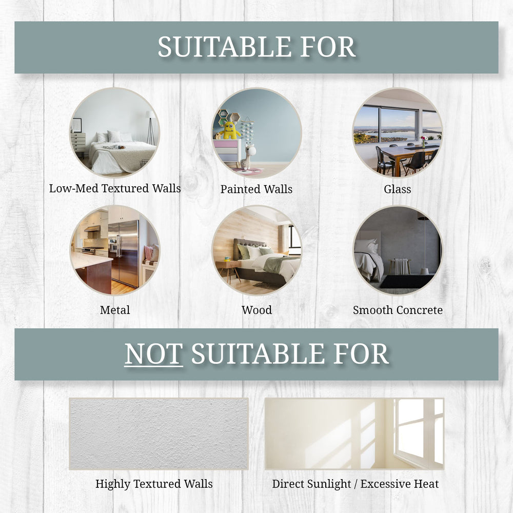 WALL PALZ inspirational mirror decals removable adhesive for clean removal