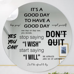 WALL PALZ inspirational mirror decals Yes You Can quote ideal for living rooms or study areas