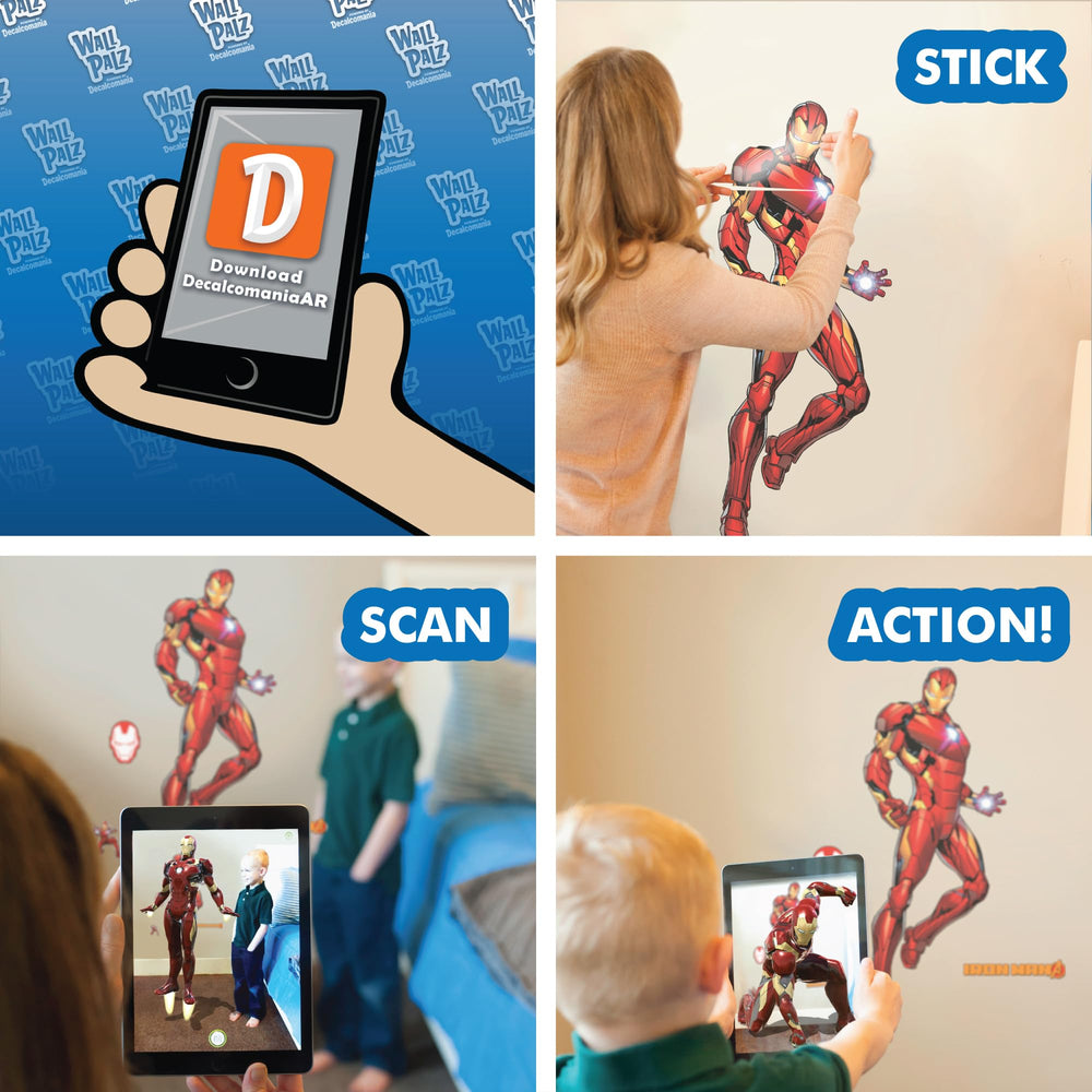Wall Palz Marvel Iron Man small decals enable customizable wall art and themed surfaces