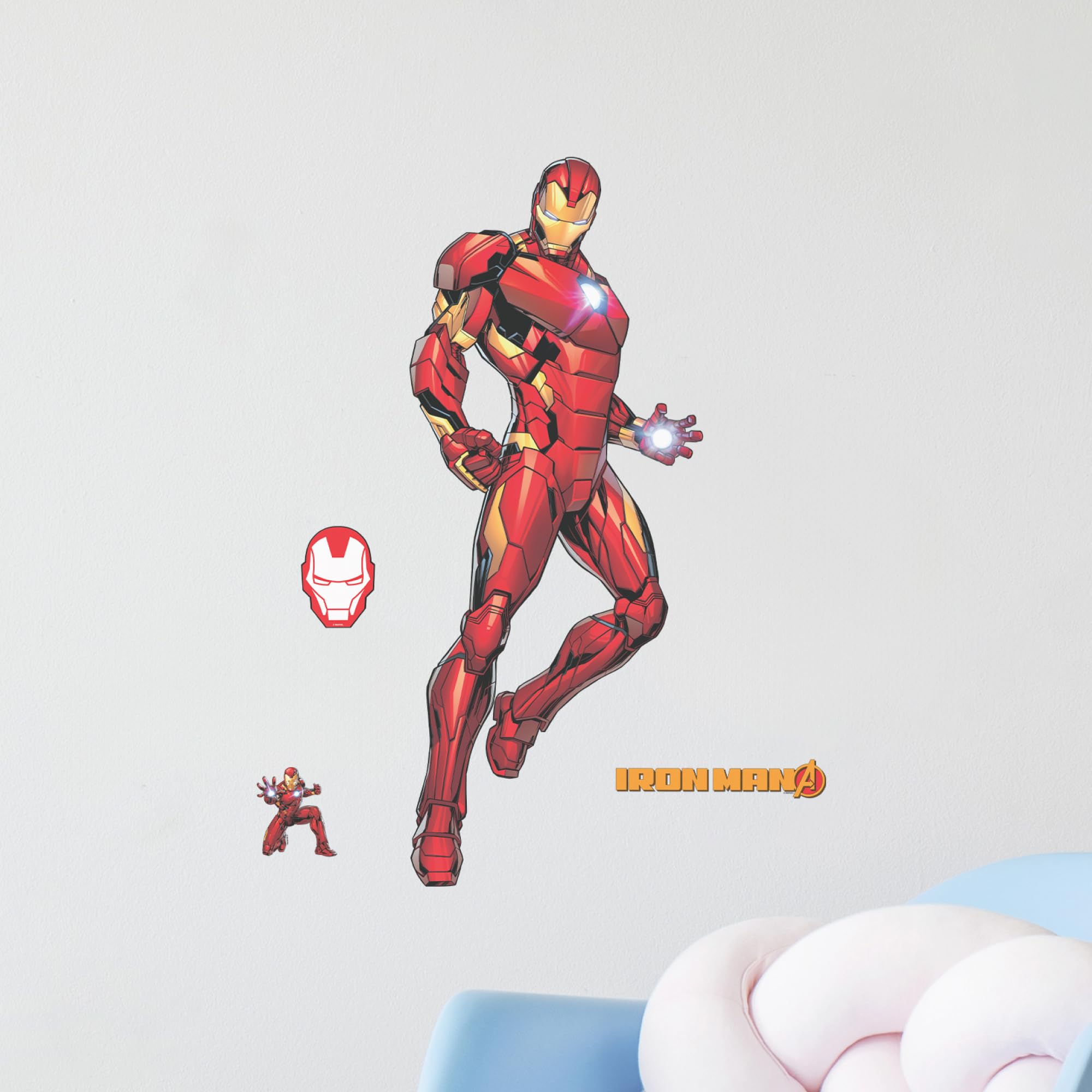 Wall Palz Marvel Iron Man 29in decal on wall creates dramatic kids room focal point